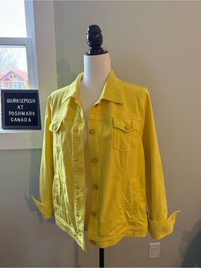Isaac Mizrahi Gorgeous Yellow Denim Jacket
